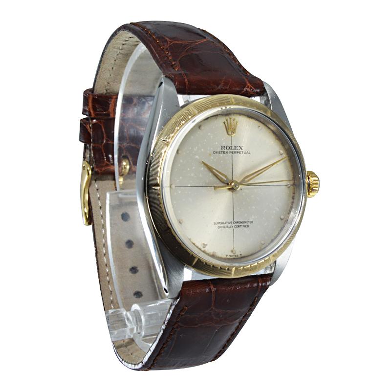 Rolex Steel and 14kt Gold Rare Zephyr Model with Original Dial from 1967 or 1968 1