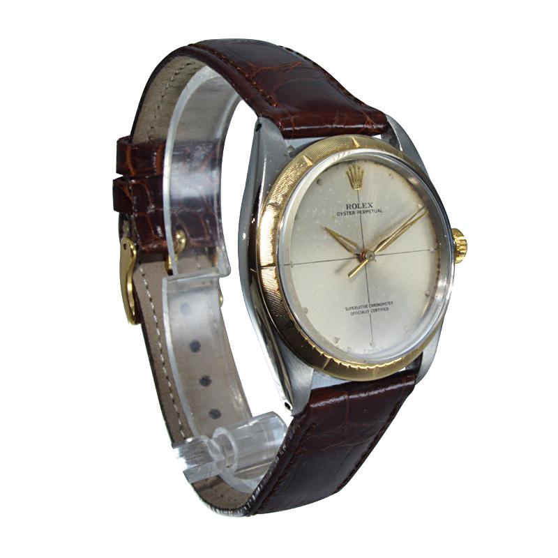 Rolex Steel and 14kt Gold Rare Zephyr Model with Original Dial from 1967 or 1968 2