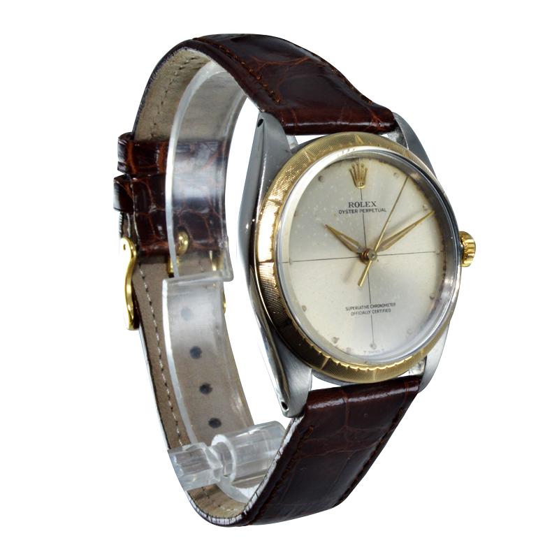 Rolex Steel and 14kt Gold Rare Zephyr Model with Original Dial from 1967 or 1968 3