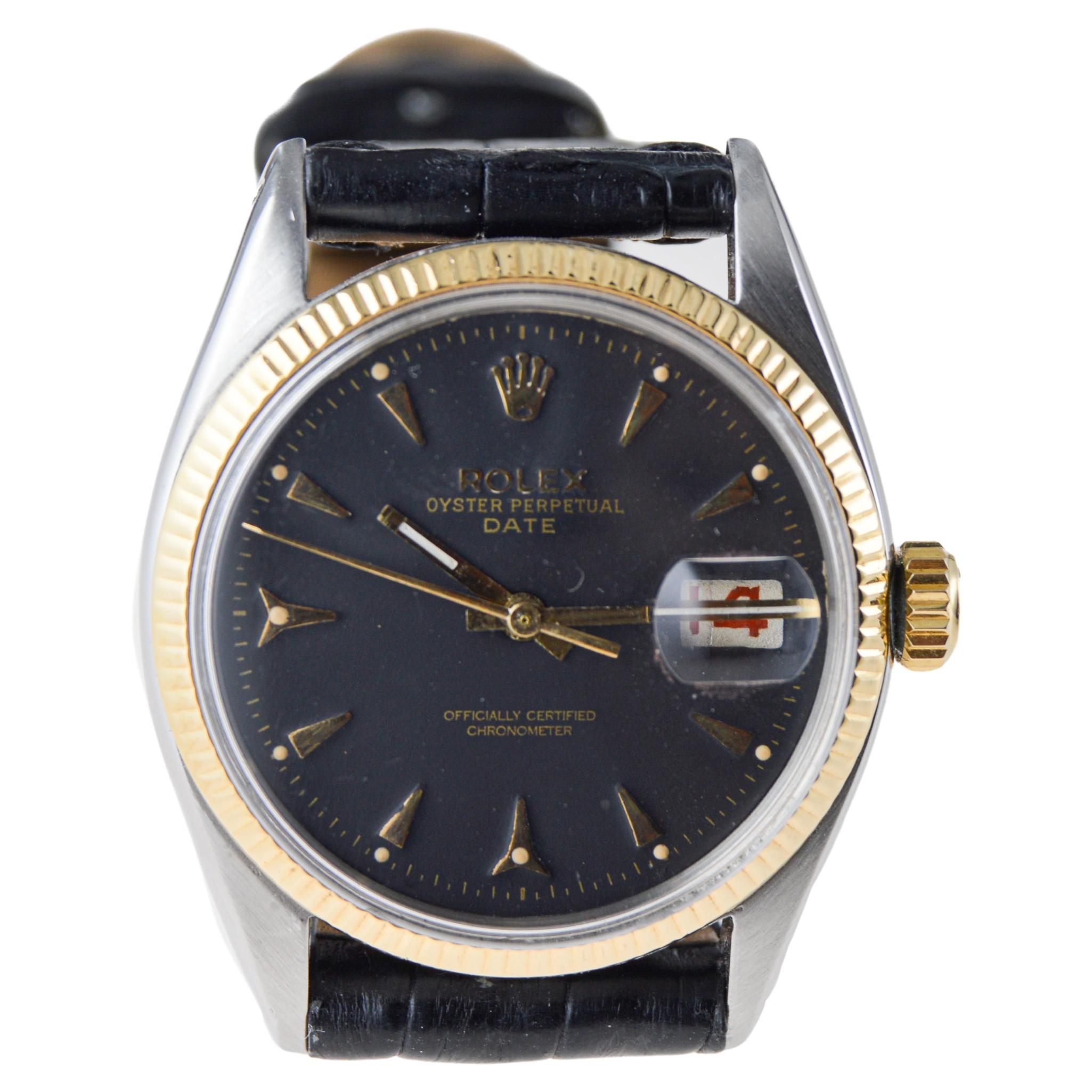 Rolex Steel and 14Kt. Oyster Perpetual Date from 1953 or 54 For Sale 1