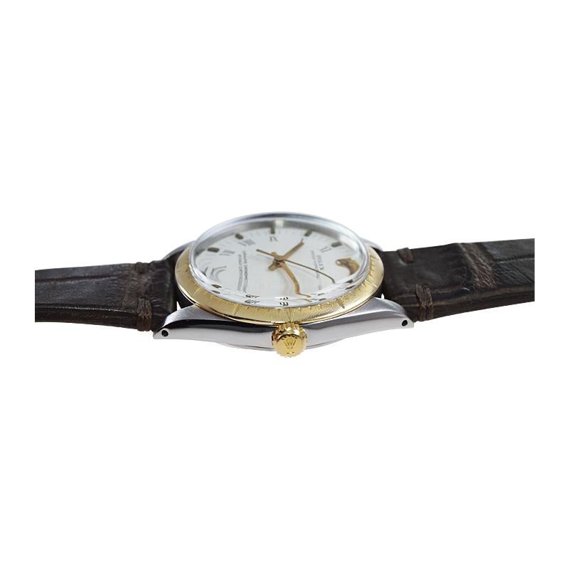 Rolex Acero y 14Kt. Oyster Perpetual de oro macizo con esfera original Mediados de los 60 en venta 1