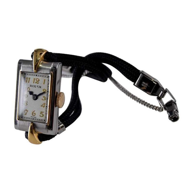 Vintage Rolex Steel & Gold Art Deco Ladies Wrist Watch circa 1920s Rolex 9ct. Solid Gold Art Deco Ladies Wristwatch ca 1920 main image 2