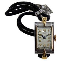 Used Rolex Steel and Gold Art Deco Ladies Watch, circa 1920's