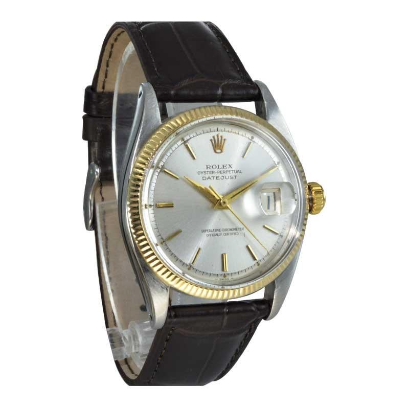Rolex Steel and Gold Oyster Perpetual Datejust from 1956 with Original Dial In Excellent Condition In Long Beach, CA