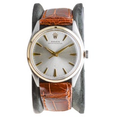 Retro Rolex Steel and Gold Oyster Perpetual with Original Dial Rare Model circa, 1950s