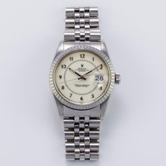 Rolex Steel and White Gold Boiler Gauge Datejust Watch with Papers, 1980s