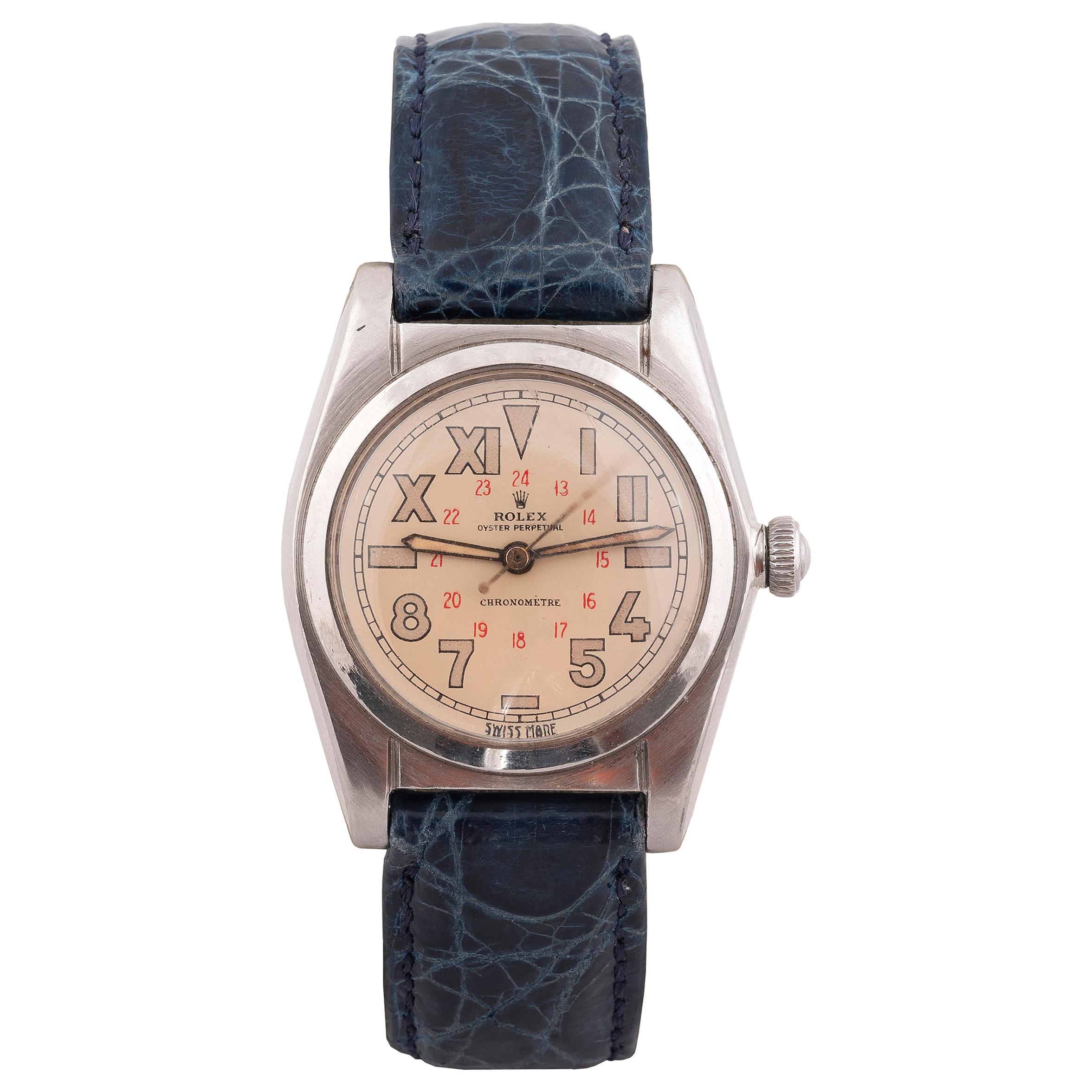 Rolex Steel Automatic Centre Seconds Bubbleback Ref 2940 Wristwatch