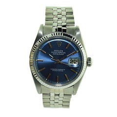 Rolex Steel Blue Dial Datejust Watch, Early 1970's