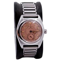 Rolex Montre Bubble Back avec cadran romain des années 1940 avec bracelet échelle d'origine