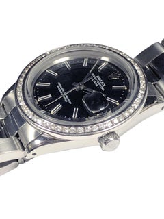 Rolex Steel Date Model Automatic Wrist Watch with Diamond Bezel