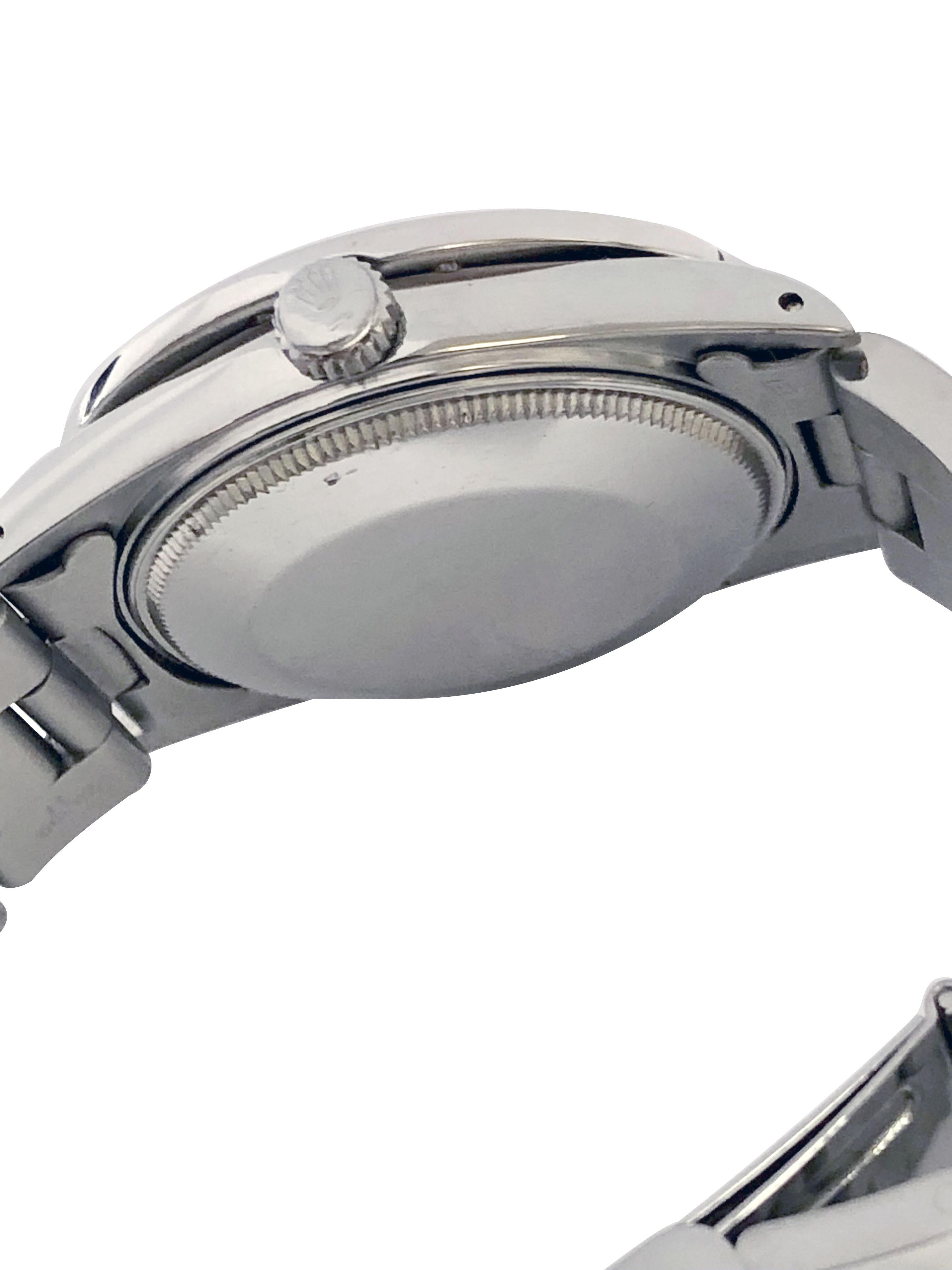 Taille ronde Rolex Montre-bracelet automatique Date modèle en acier avec lunette en diamant en vente