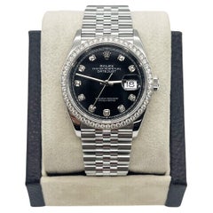 Rolex Steel Datejust 126284RBR Black Factory Diamond Dial and Bezel Box Paper