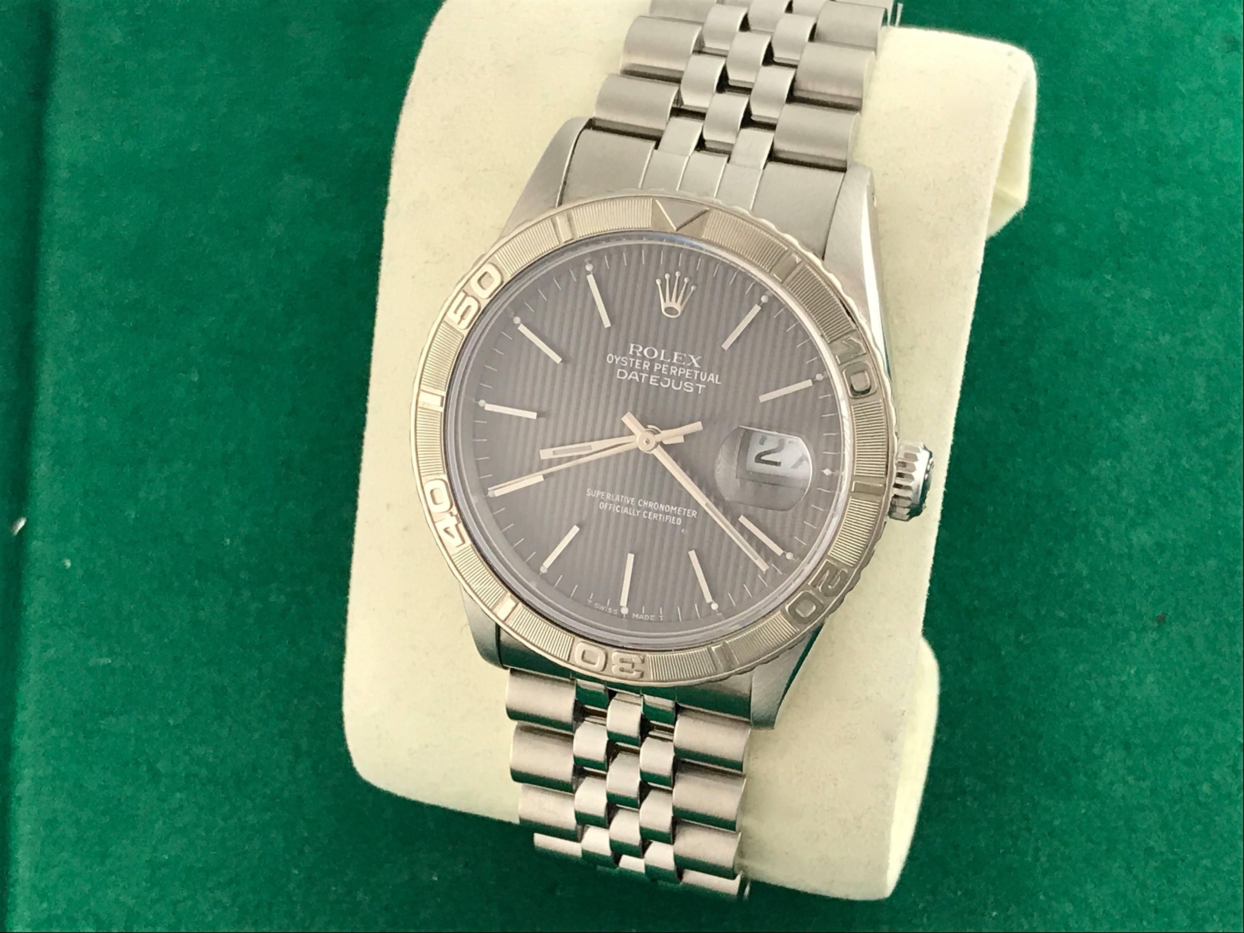 Contemporary Rolex stainless Steel Datejust Thunderbird Bezel Automatic Wristwatch Ref 16264 