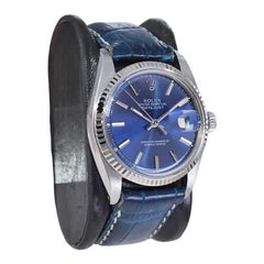 Rolex Steel Datejust with Classic Original Blue Dial from Early 1970's