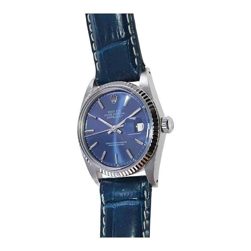 Rolex Steel Datejust with Classic Original Blue Dial from Early 1970's 1