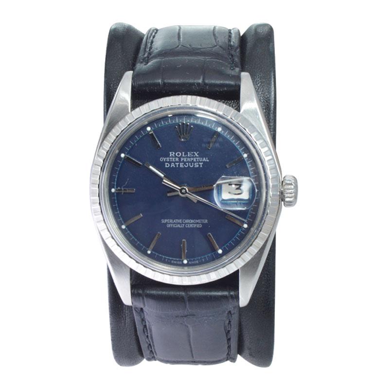 FACTORY / HOUSE: Rolex Watch Company
STYLE / REFERENCE: Datejust / Reference 1603
METAL / MATERIAL: Stainless Steel 
CIRCA / YEAR: 1972
DIMENSIONS / SIZE: Length 42mm X Diameter 36mm
MOVEMENT / CALIBER: Perpetual Winding / 26 Jewels / Caliber 1570