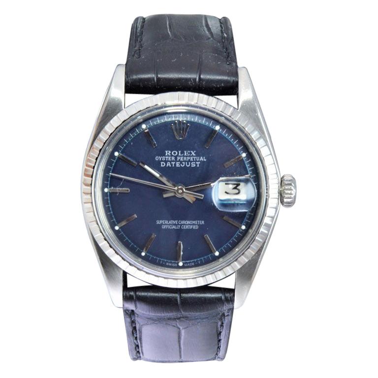 Rolex Steel Datejust with Custom Dark Blue Dial from 1972