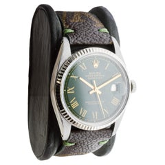 Rolex Steel Datejust with Custom Dial and Louis Vuitton Custom Strap ca 1970's