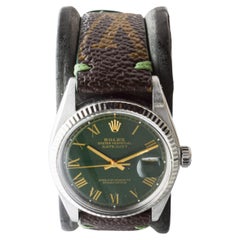 Rolex Stahl Datejust mit maßgefertigtem Zifferblatt und Louis Vuitton Custom Riemen ca. 1970er Jahre