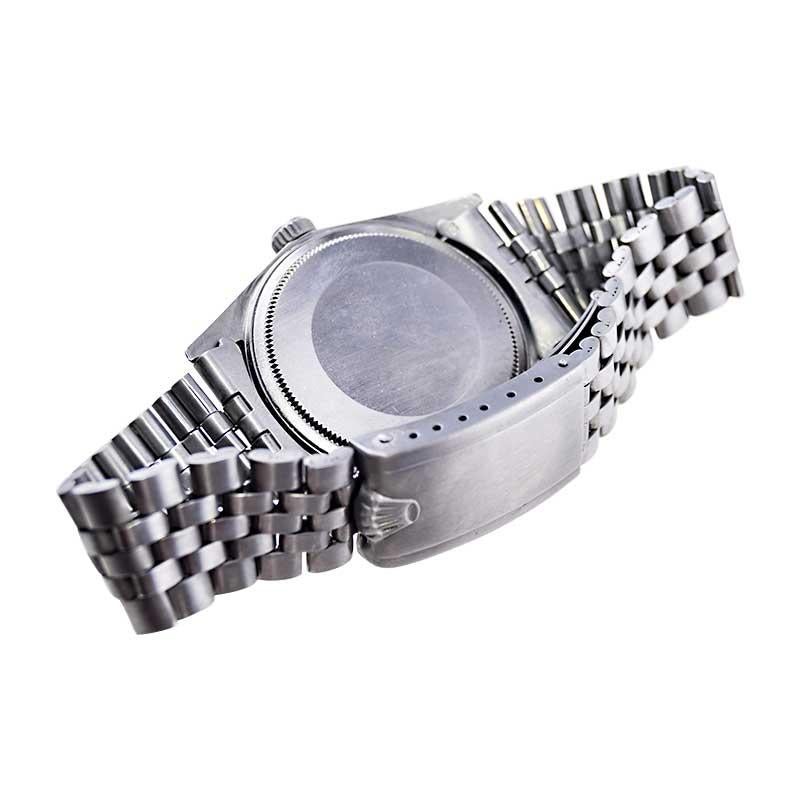 Rolex Steel Datejust with Custom Dial and Unique Charcoal Case, Late 1960's 3