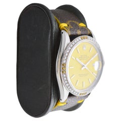 Rolex Steel Datejust with Custom Dial, Bezel and Hand Made Vuitton Strap 1960's