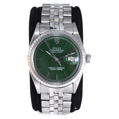 Rolex Steel Datejust with Custom Finished Green Dial, 1970s