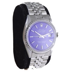 Rolex Steel Datejust with Custom Finished Purple Dial 1960s