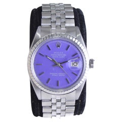 Vintage Rolex Steel Datejust with Custom Finished Purple Dial, 1970s