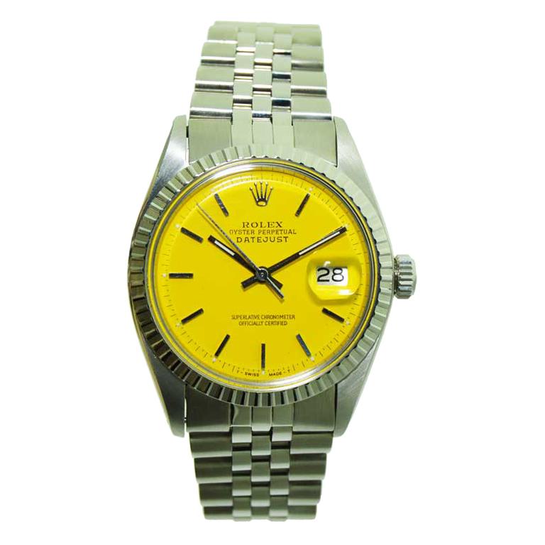 Rolex Steel Datejust with Custom Made Dial and Original Bracelet, circa 1970s For Sale