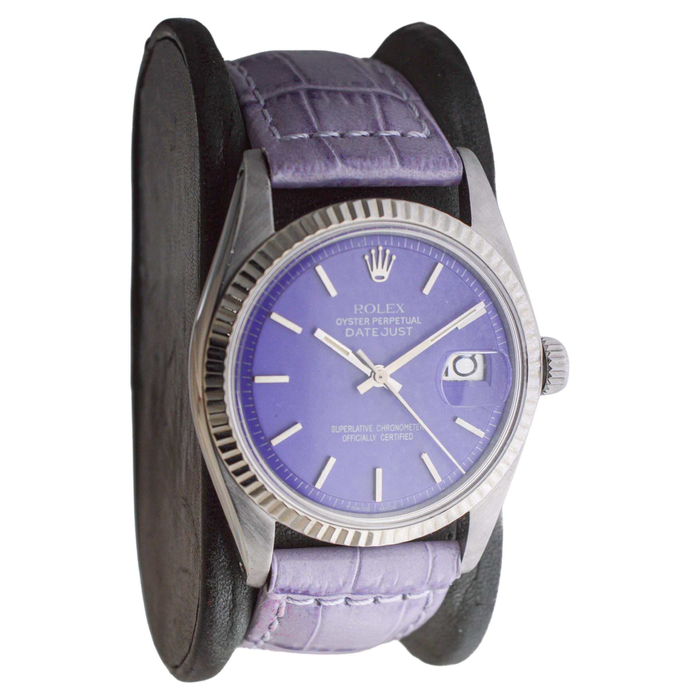 FACTORY / HOUSE: Rolex Watch Company
STYLE / REFERENCE: Datejust / Reference 1601
METAL / MATERIAL: Stainless Steel
CIRCA / YEAR: 1970's
DIMENSIONS / SIZE: Length 43mm X Diameter 35mm
MOVEMENT / CALIBER: Perpetual Winding / 26 Jewels / Caliber