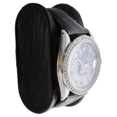 Rolex Datejust in acciaio con quadrante personalizzato in madreperla e lunetta personalizzata degli anni '60