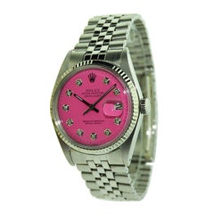 Rolex Steel Datejust with Custom Pink Dial 1971 or 1972