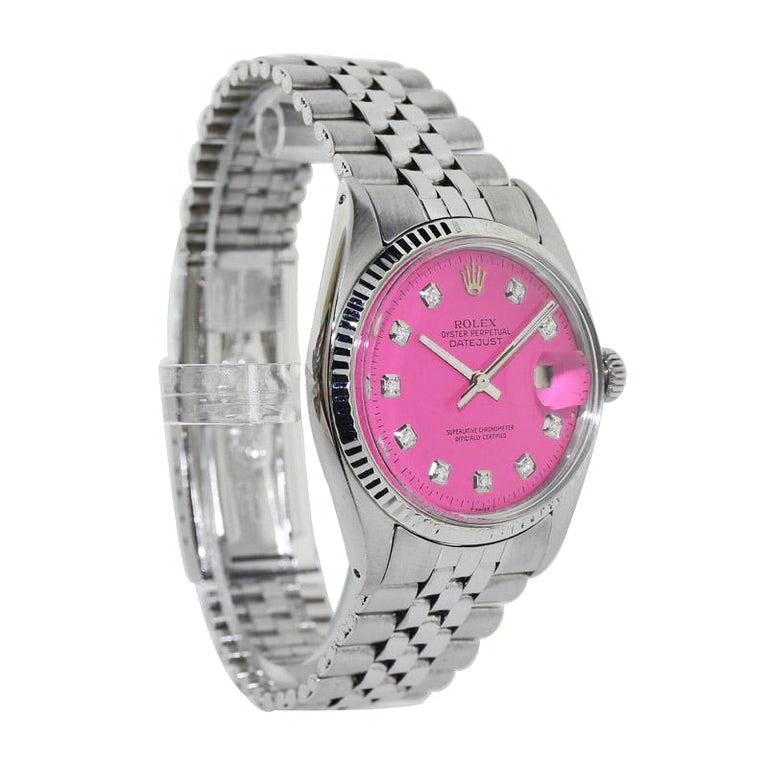 FACTORY / HOUSE: Rolex Watch Company
STYLE / REFERENCE: Oyster Perpetual Datejust / Reference 1601
METAL / MATERIAL: Stainless Steel
CIRCA: 1960's
DIMENSIONS: Length 44mm x Diameter 36mm
MOVEMENT / CALIBER: Perpetual Winding / 26 Jewels / Caliber