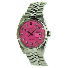 Rolex Steel Datejust with Custom Pink Dial, Early 1970's