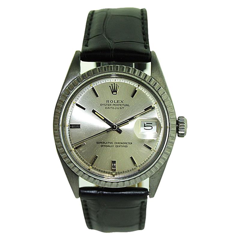 Rolex Steel Datejust with Original Dial and Charcoal Finish, 1960's