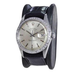 Rolex Steel Datejust with Original Dial and Diamond Bezel from the Mid 1970's