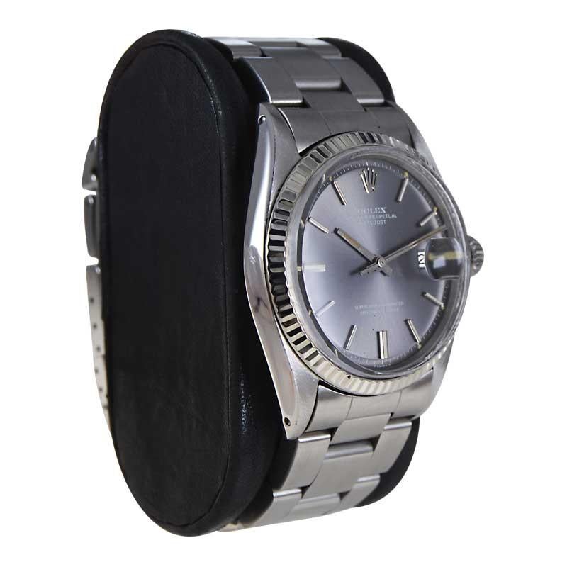 FACTORY / HOUSE: Rolex Watch Company
STYLE / REFERENCE: Datejust / Reference 1601
METAL / MATERIAL: Stainless Steel
CIRCA / YEAR: Late 1960's
DIMENSIONS / SIZE: Length 44mm X Diameter 36mm
MOVEMENT / CALIBER: Perpetual Winding / 26 Jewels / Caliber