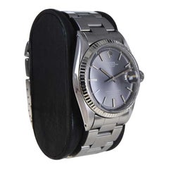 Rolex Steel Datejust with Original Dial and Solid Oyster Bracelet Late 1960's