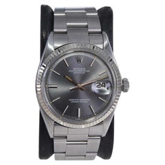 Rolex Steel Datejust with Original Dial and Solid Oyster Bracelet Late 1960's