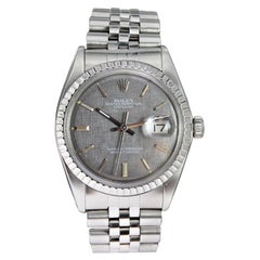 Rolex Steel Datejust with Rare Charcoal Linen Dial, circa 1972 or 1973