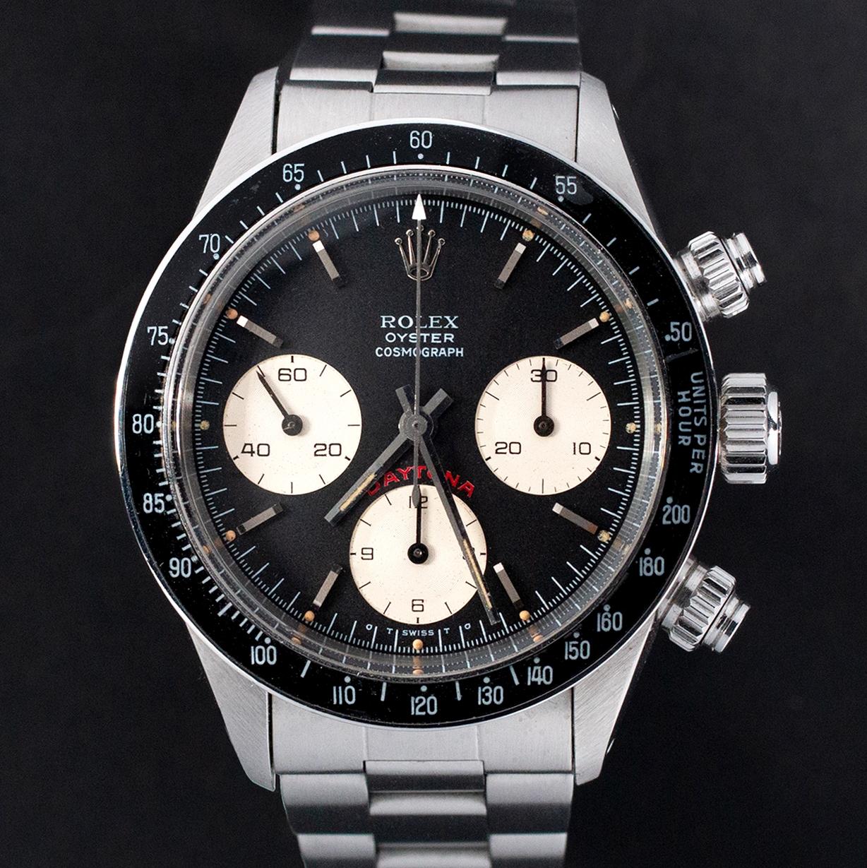 Reloj Rolex de acero Daytona Cronógrafo Negro Grande Rojo Esfera Sigma 6263 Manual, 1974 en Bueno Estado en Central & Western District, HK