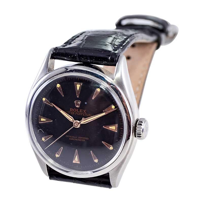 Rolex Steel Early Oyster avec couronne Super Oyster d'origine circa 1952-53 6