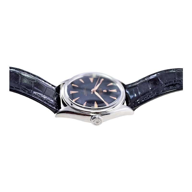 Rolex Steel Early Oyster avec couronne Super Oyster d'origine circa 1952-53 7