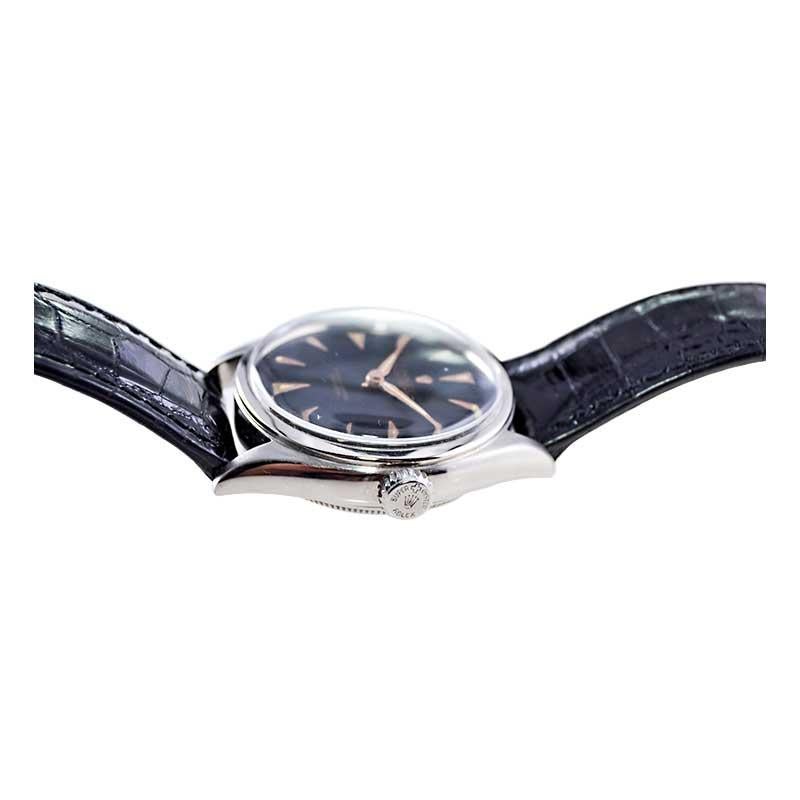Rolex Steel Early Oyster avec couronne Super Oyster d'origine circa 1952-53 8