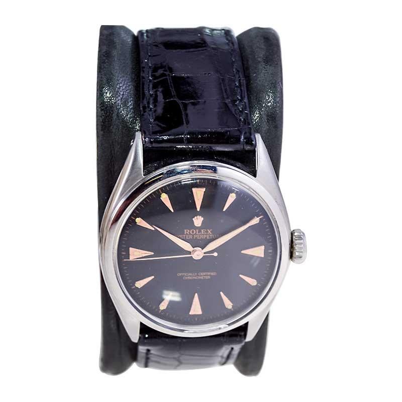 Rolex Steel Early Oyster avec couronne Super Oyster d'origine circa 1952-53 1
