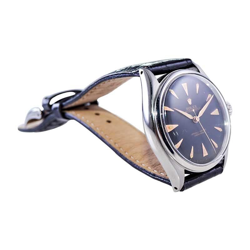 Rolex Steel Early Oyster avec couronne Super Oyster d'origine circa 1952-53 4