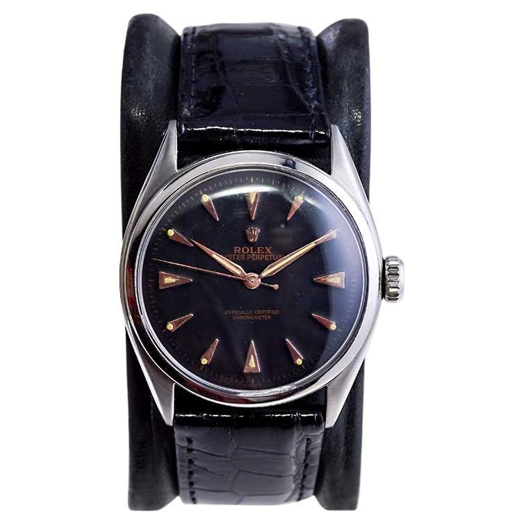 Rolex Steel Early Oyster avec couronne Super Oyster d'origine circa 1952-53