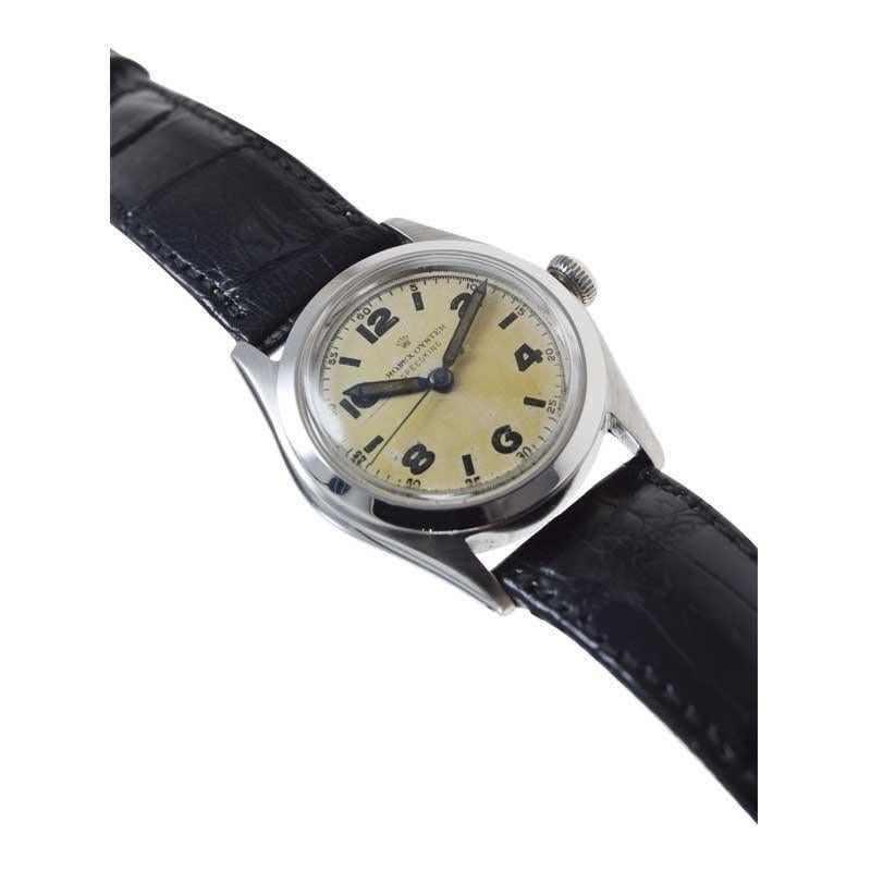 Art Deco Rolex Steel Early Speedking with Original Dial from 1941 or 1942 For Sale