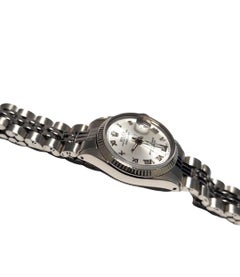 Rolex steel  ladies 26mm Datejust 6516 Roman Numeral white gold fluted