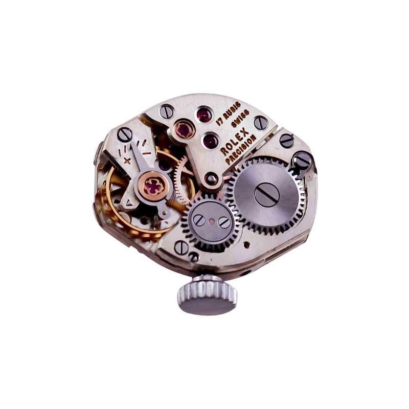 Rolex Steel Ladies Bracelet Watch with Original Dial 1940s Diamondized Lense 4